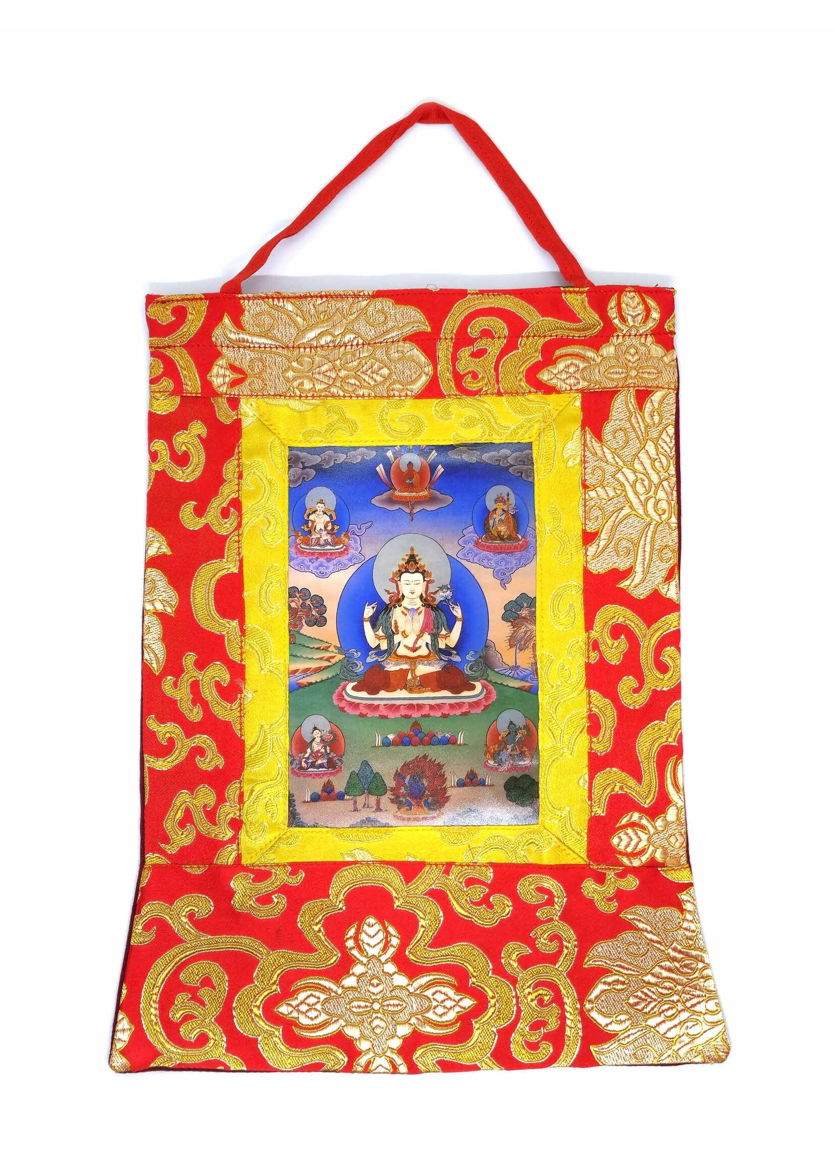 Thangka tibétain de Chenrezig, mini