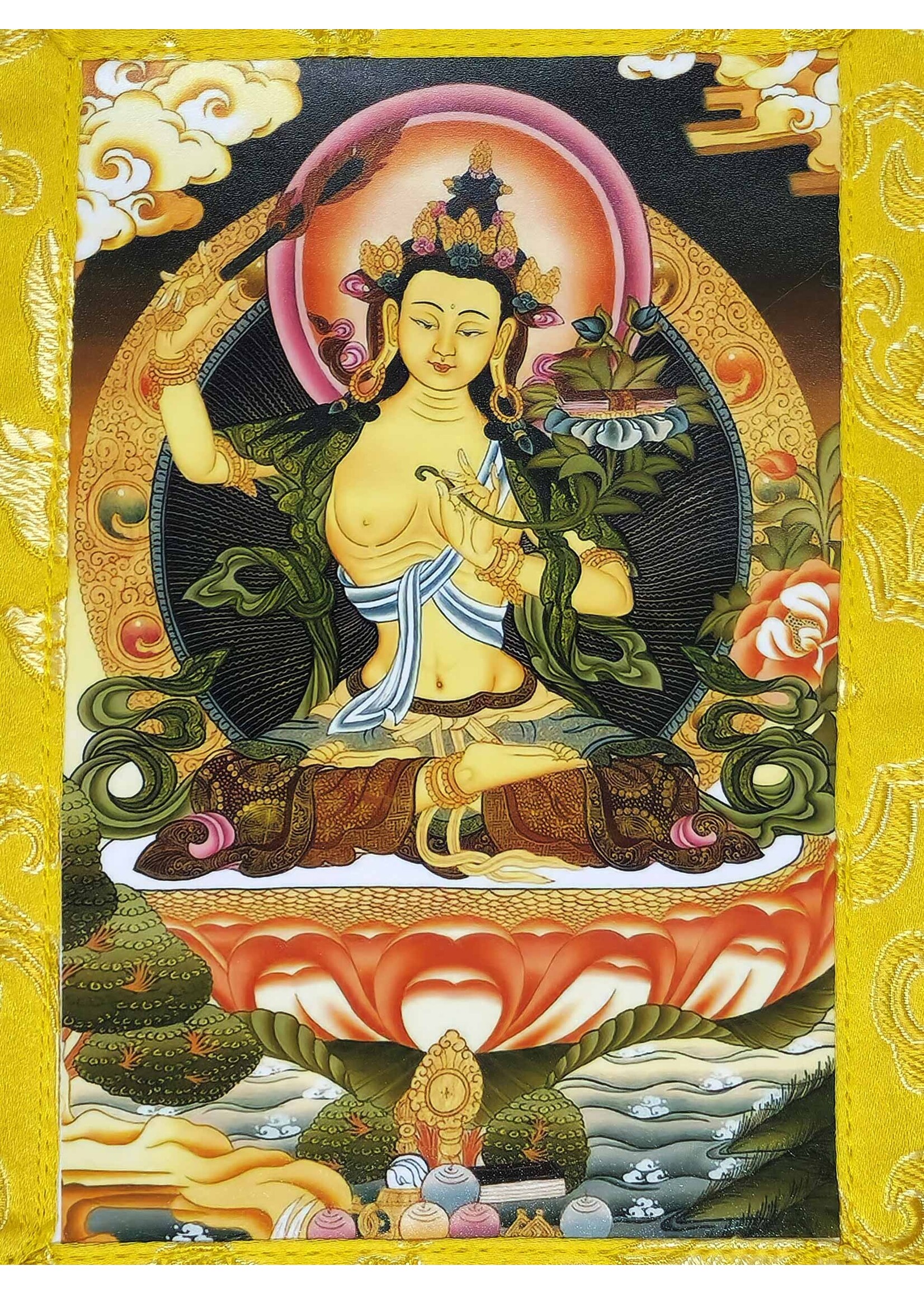 Thangka tibétain Manjushri, mini