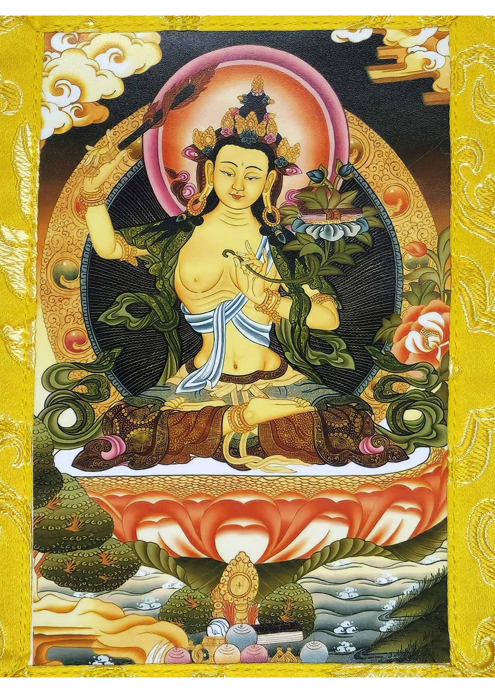 Thangka tibetano Manjushri, mini