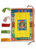 Bandiera di preghiera verticale tibetana, Tara verde