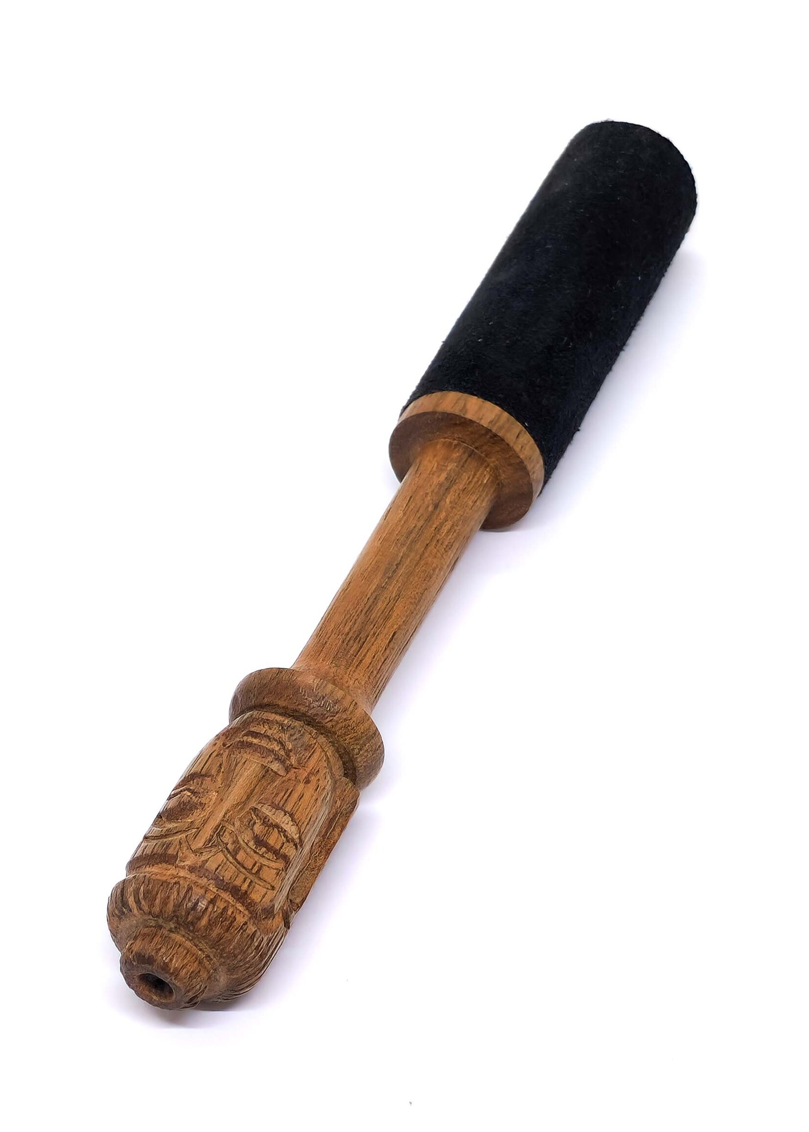 Maillet en bois pour bols chantants avec Buddha sculpté à la main