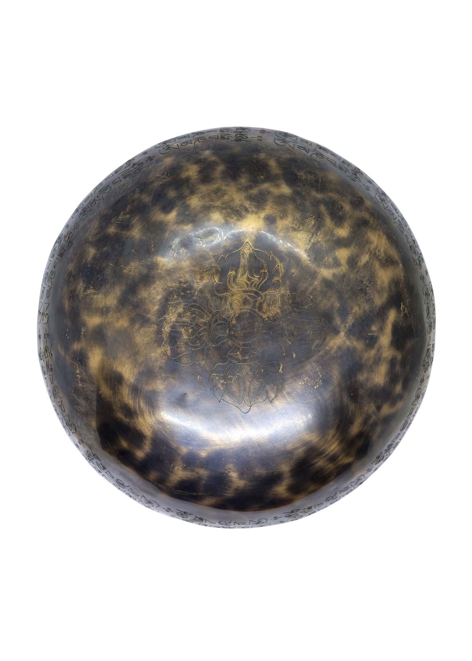 Handmade Tibetan Singing Bowl, Mantra and Buddha engraved, Ø 25 cm, 2 kg