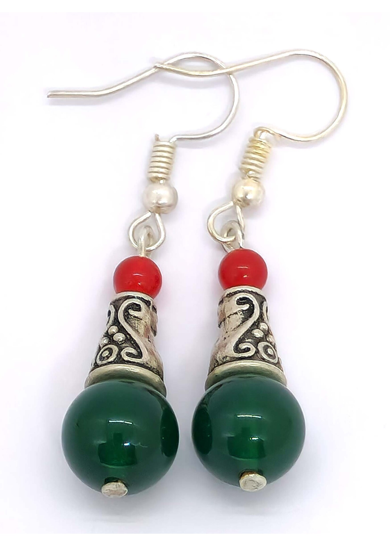 Boucles d'oreilles tibétaines vintage perles en forme de goutte