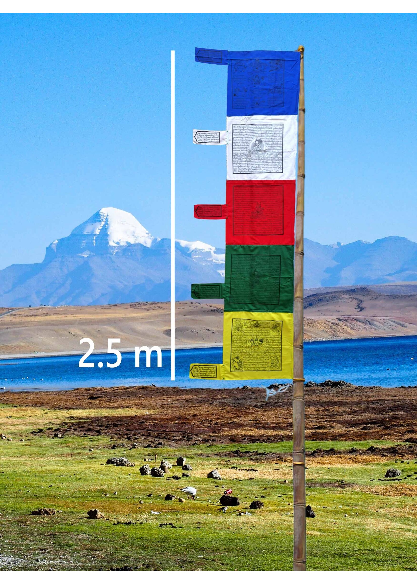 Tibetan Vertical Prayer Flag Premium Qualtiy