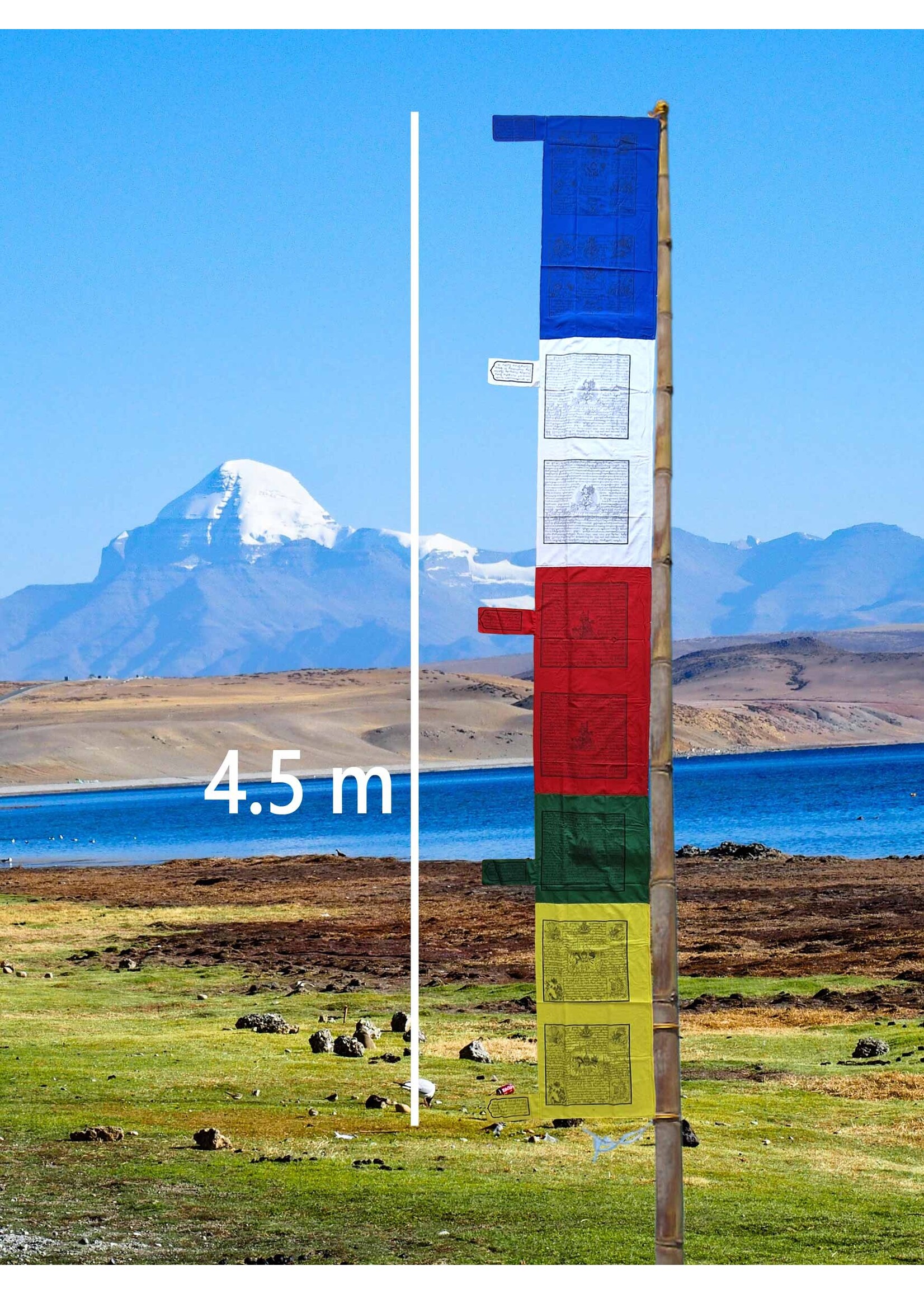 Drapeau de prière vertical tibétain de qualité supérieure