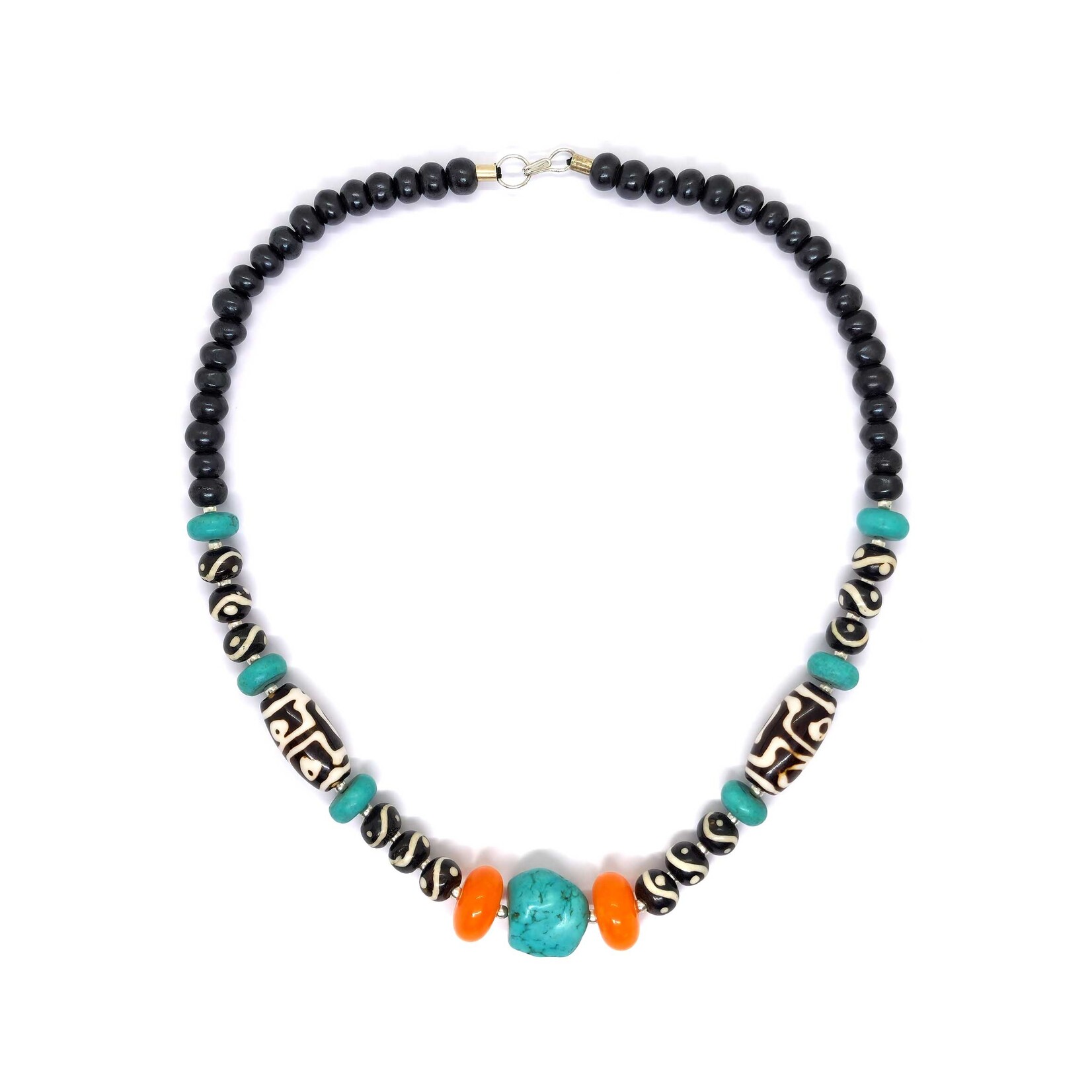 Necklace Dzi Deads With Turquoise