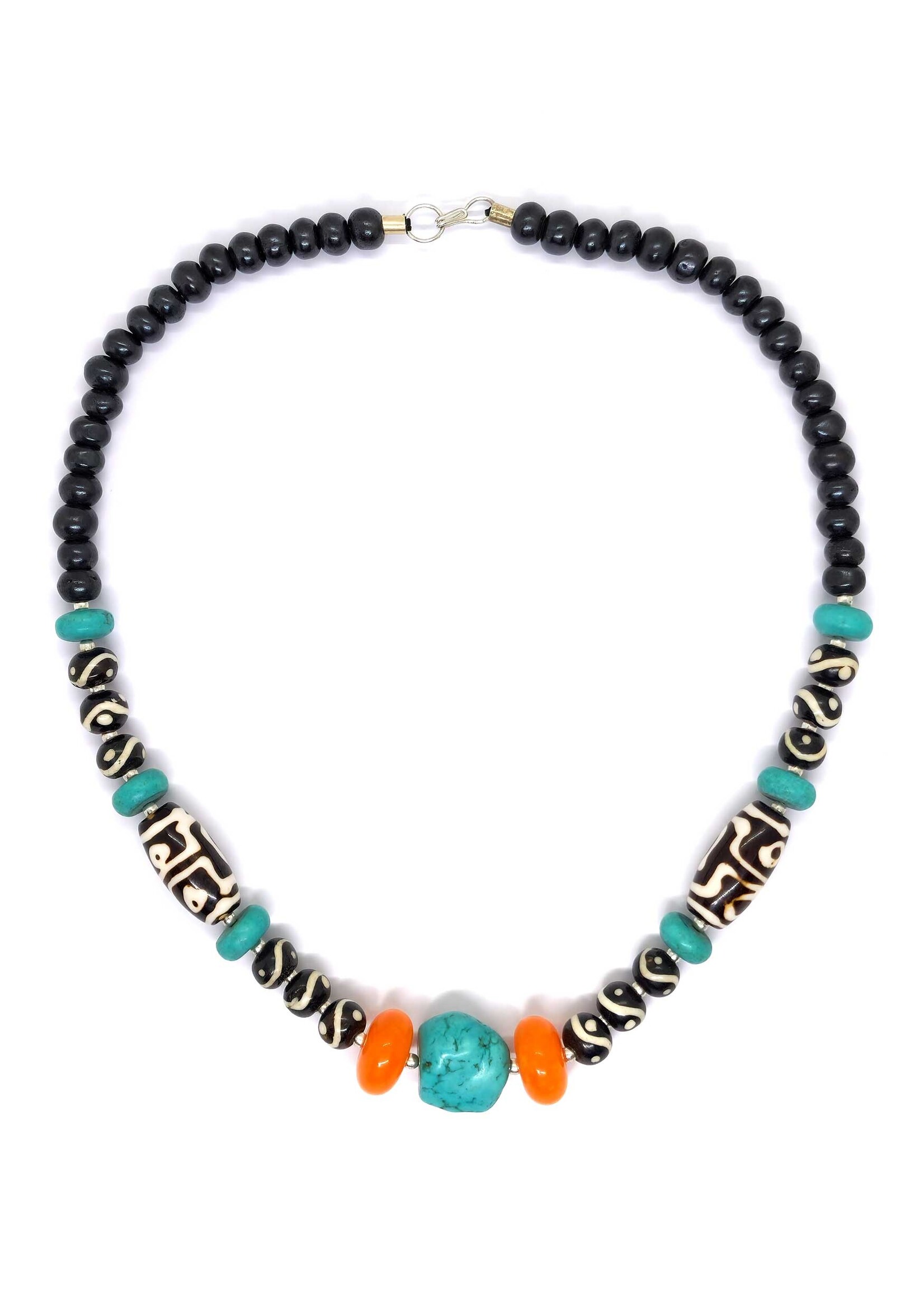 Necklace Dzi Deads With Turquoise