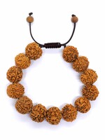 Mala da polso 5 Mukhi Rudraksha, grande, 18 mm, leggero, regolabile