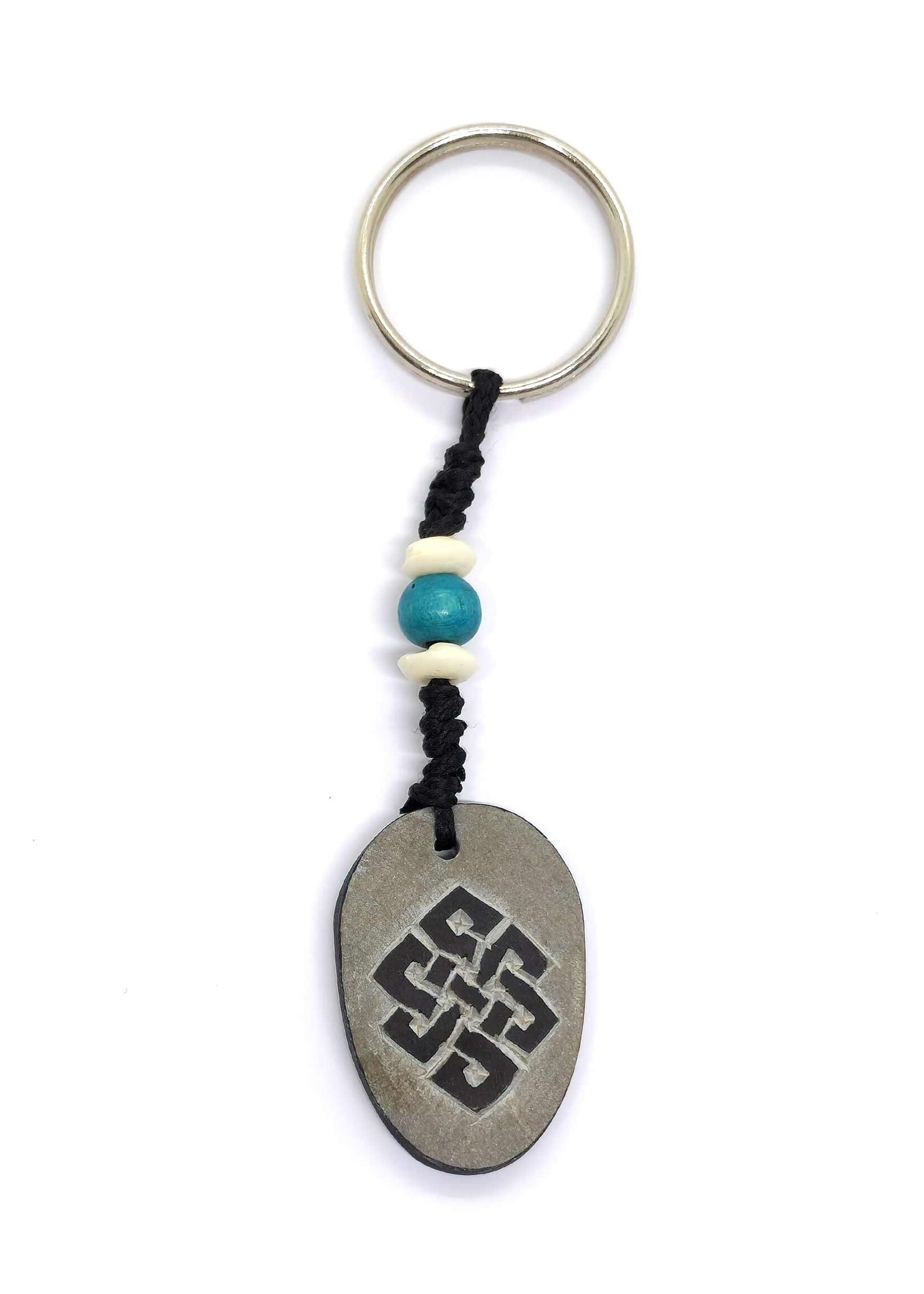 Porte-clés tibétain Om et noeud sans fin 