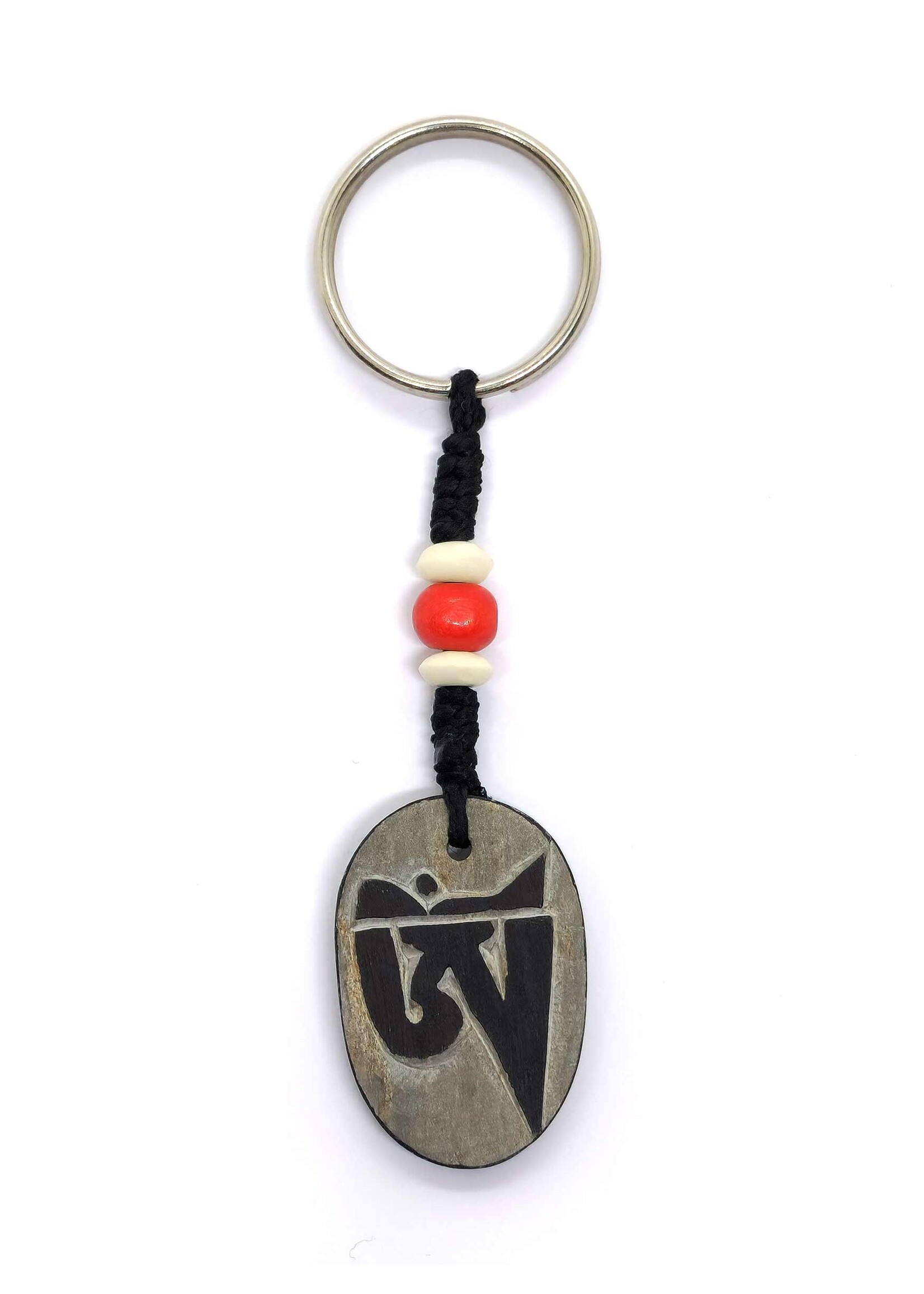 Porte-clés tibétain Om et noeud sans fin