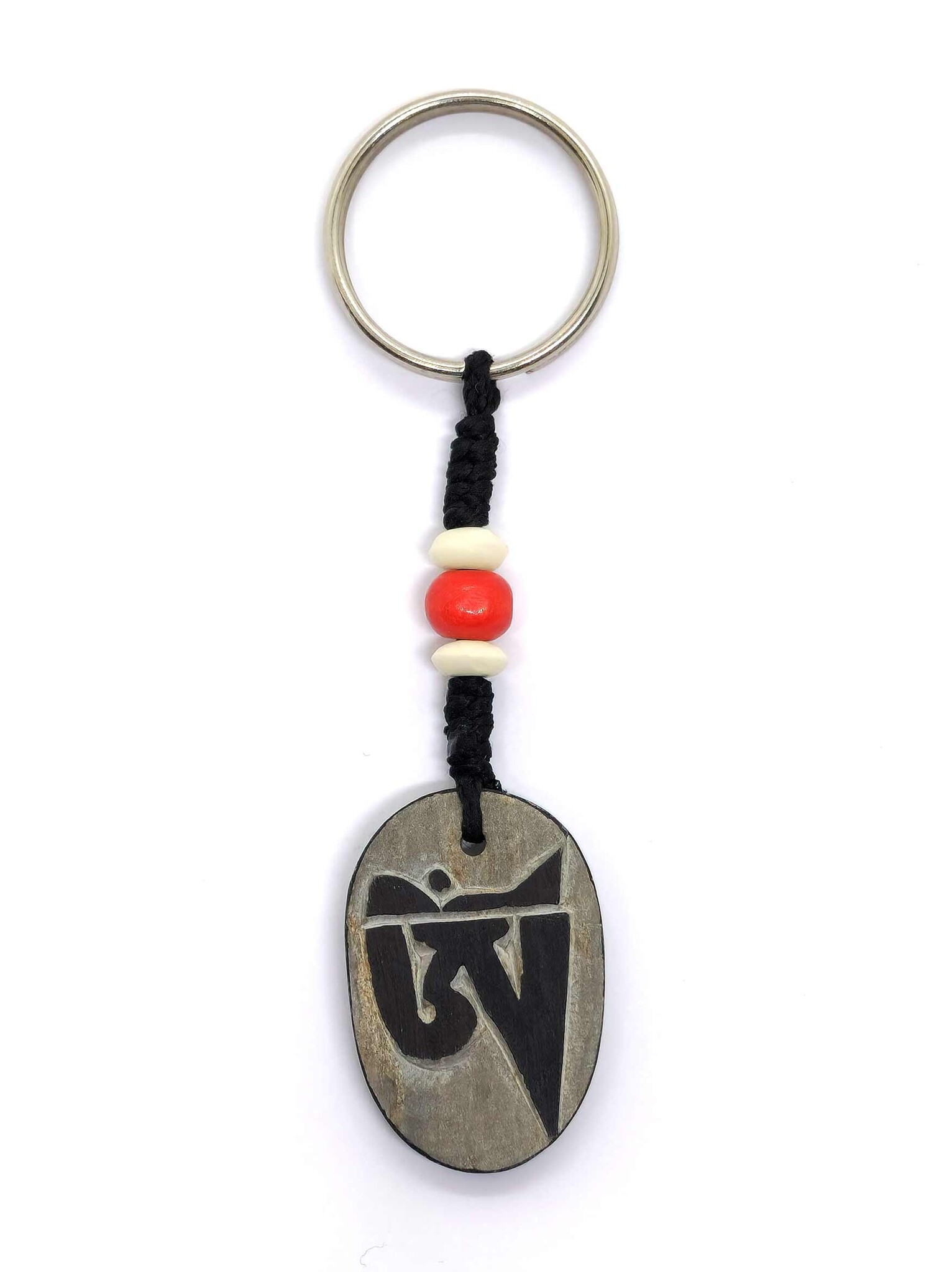 Porte-clés tibétain Om et noeud sans fin 