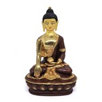 Statue de Bouddha en laiton, partiellement doré