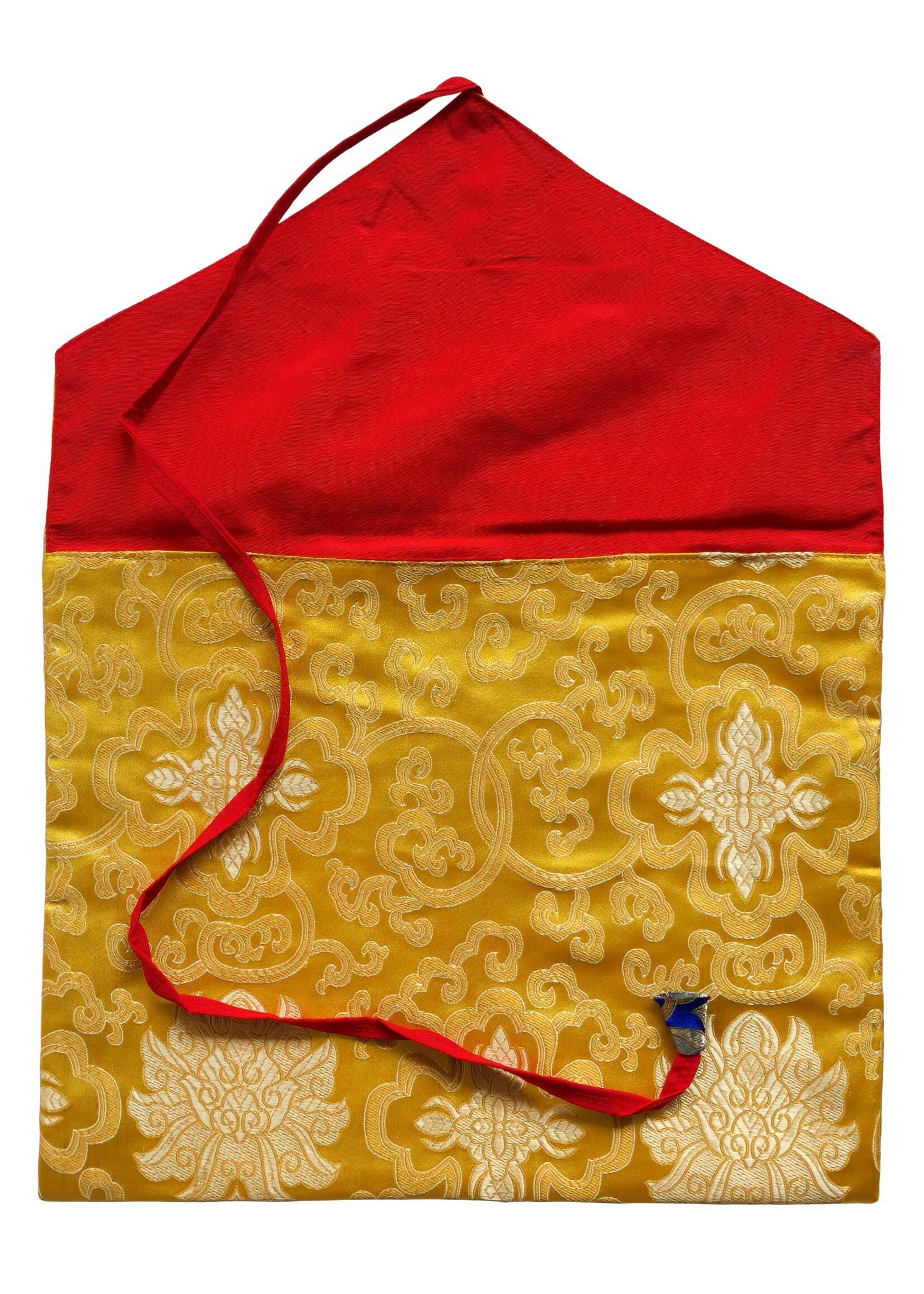 Pochette en brocart de soie pour livre et ordinateur portable, jaune