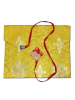 Pochette en brocart de soie pour livre et ordinateur portable, jaune