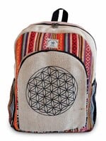 Hemp Cotton Backpack Flower of Life