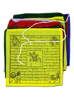 Bandiere di preghiera tibetane, cotone, M, 17 x 17 cm, 170 cm