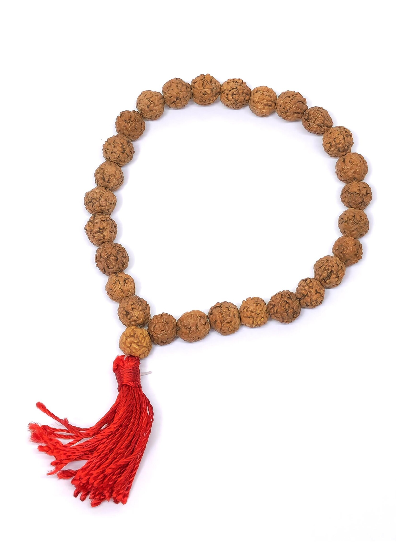 Braccialetto Rudraksha con nappina, elastico