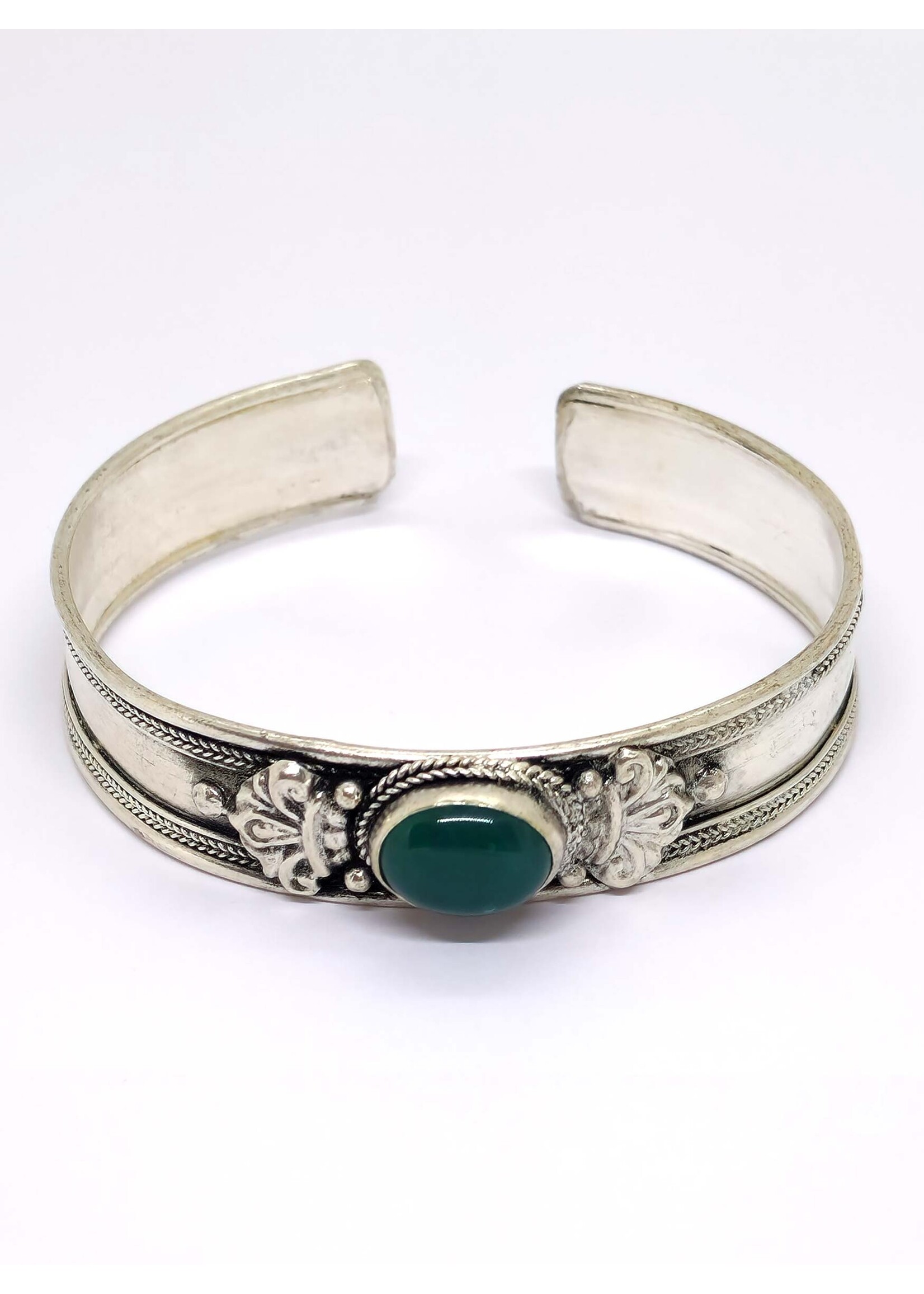 Tibetan Bangle Dorje and Stone, Adjustable