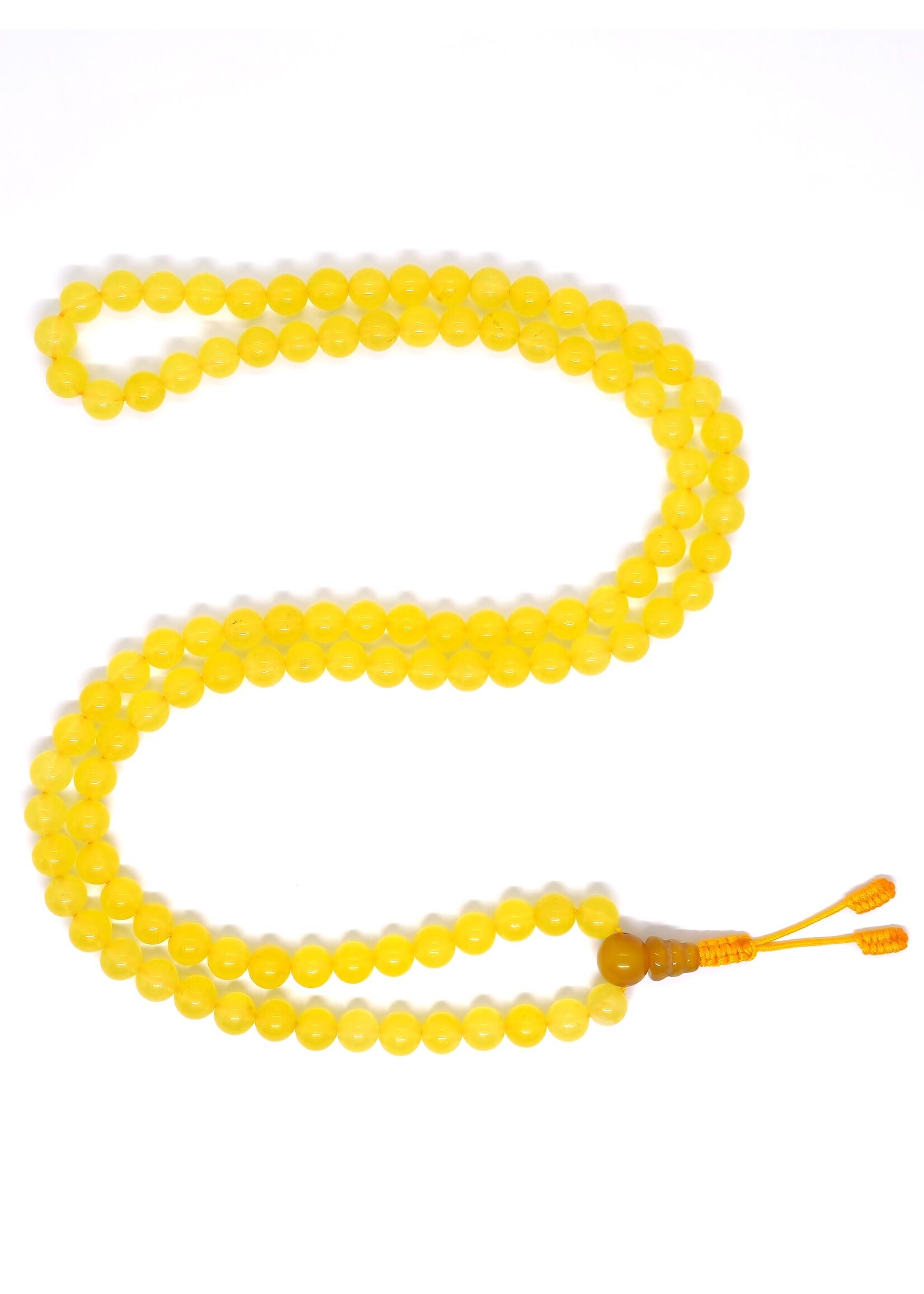 Tibetan Prayer Beads Mala Honey Calcite Stone