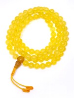 Tibetan Prayer Beads Mala Honey Calcite Stone