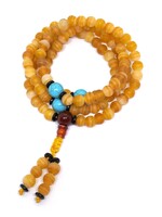 Tibetan Prayer Beads Agate Stone Mala with Turquoise Spacers