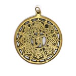 Tibetan Brass Pendant with 8 Auspicious Symbols