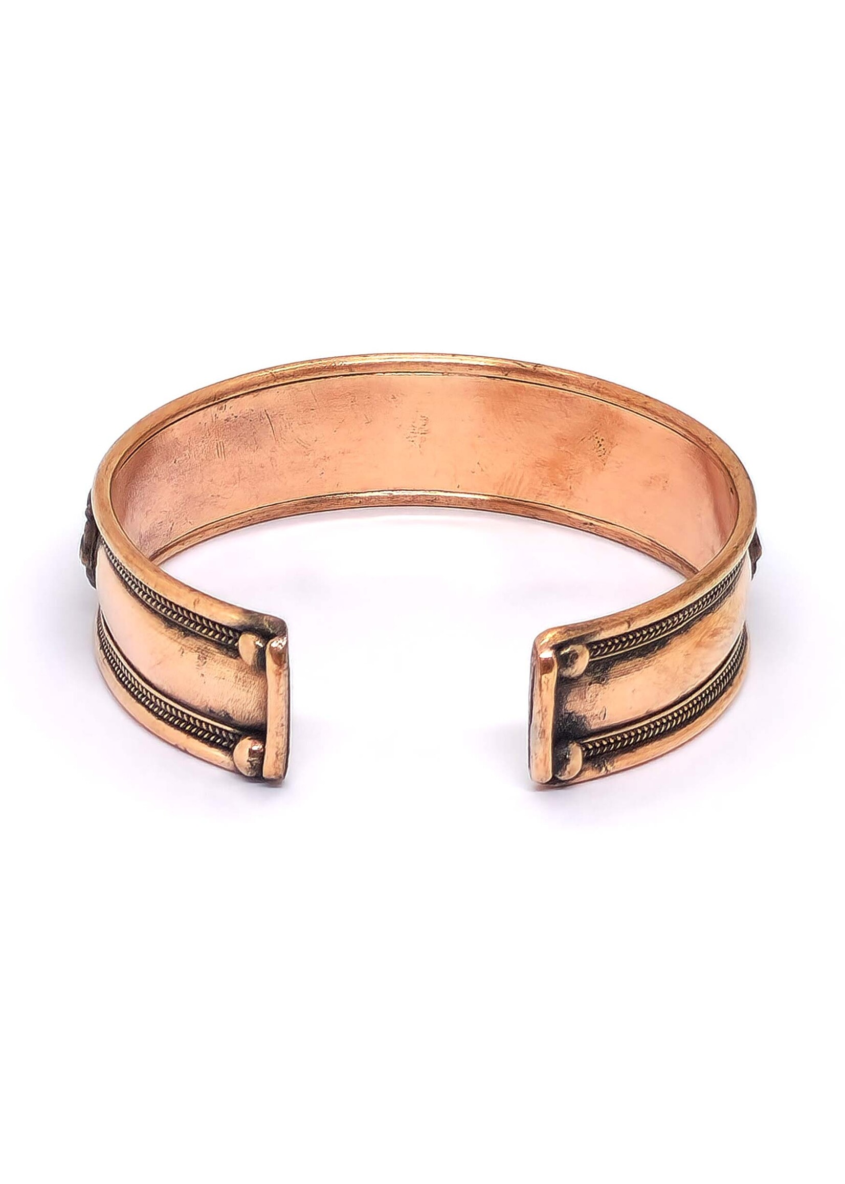 Tibetan Copper Bangle with Dorje and Mantra