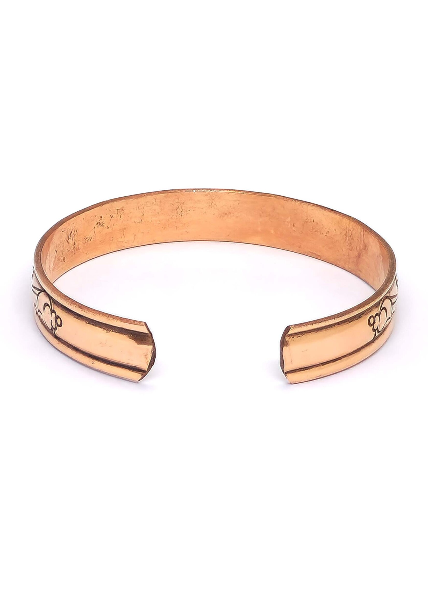 Tibetan Copper Bangle with Mantra, 9mm