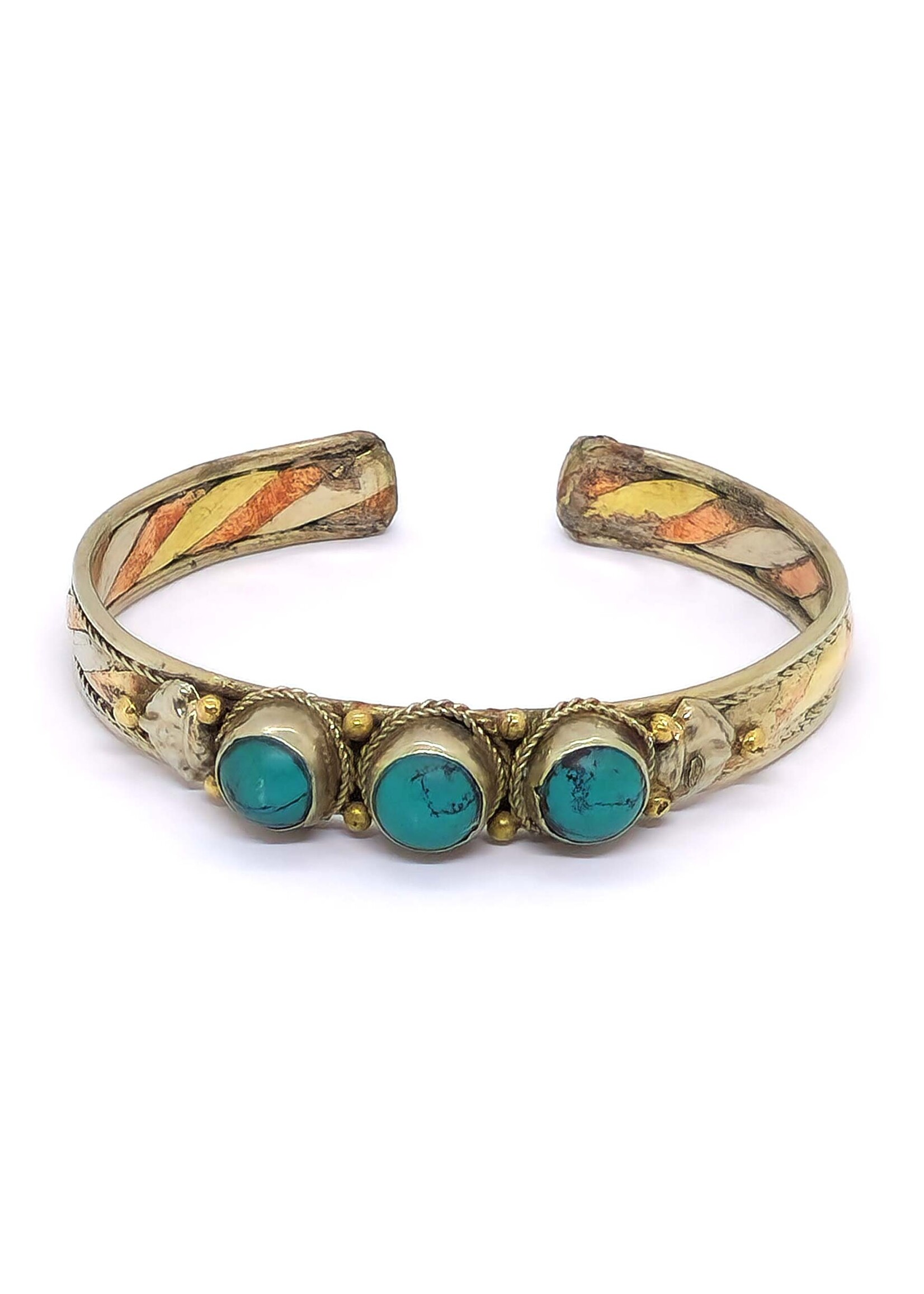 Tibetan Bangle Trio Stones