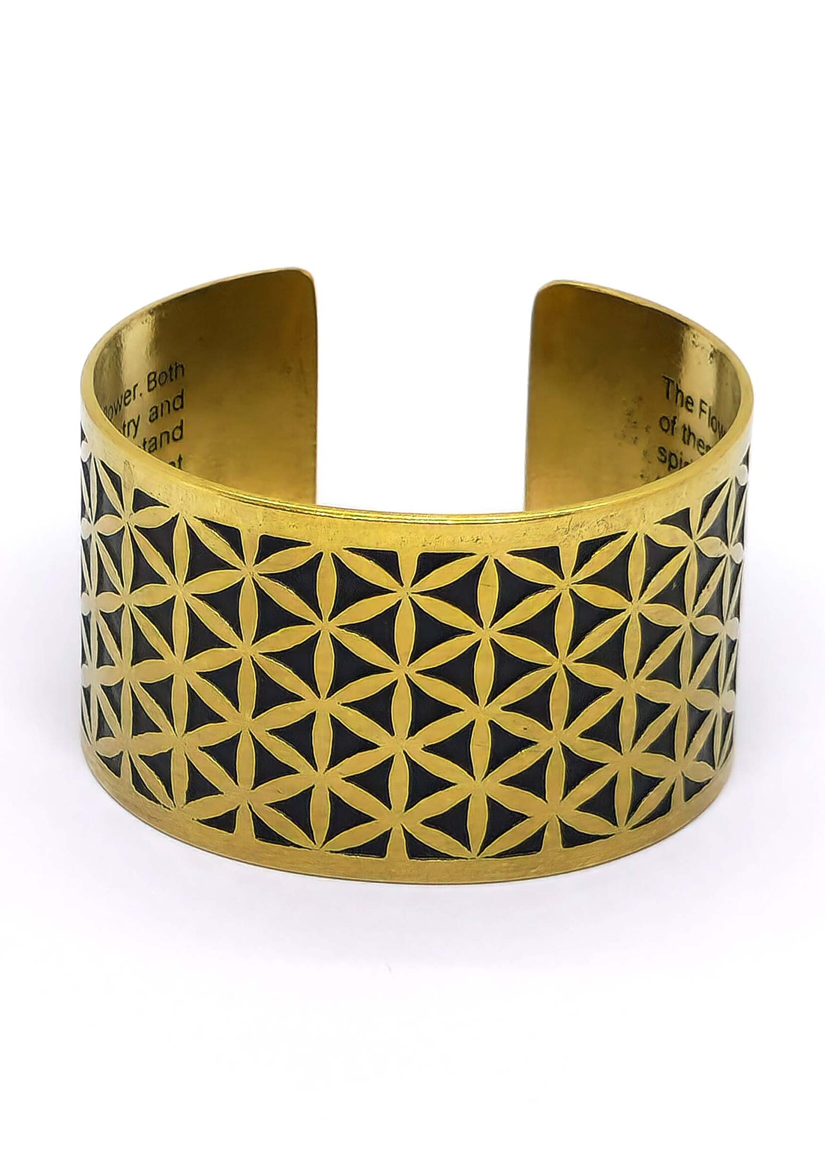 Flower of Life Brass Bangle