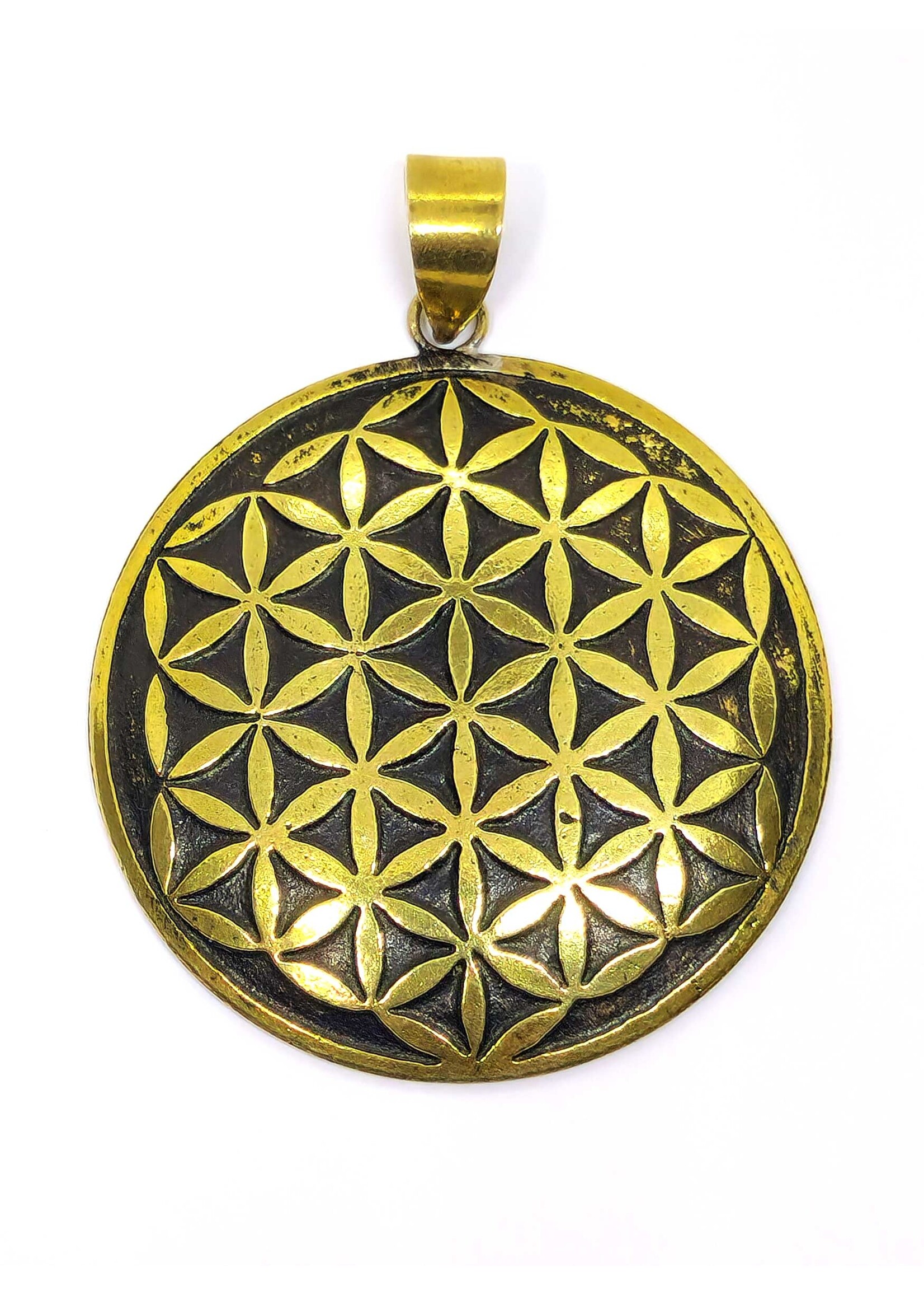 Tibetan Brass Pendant Flower of Life