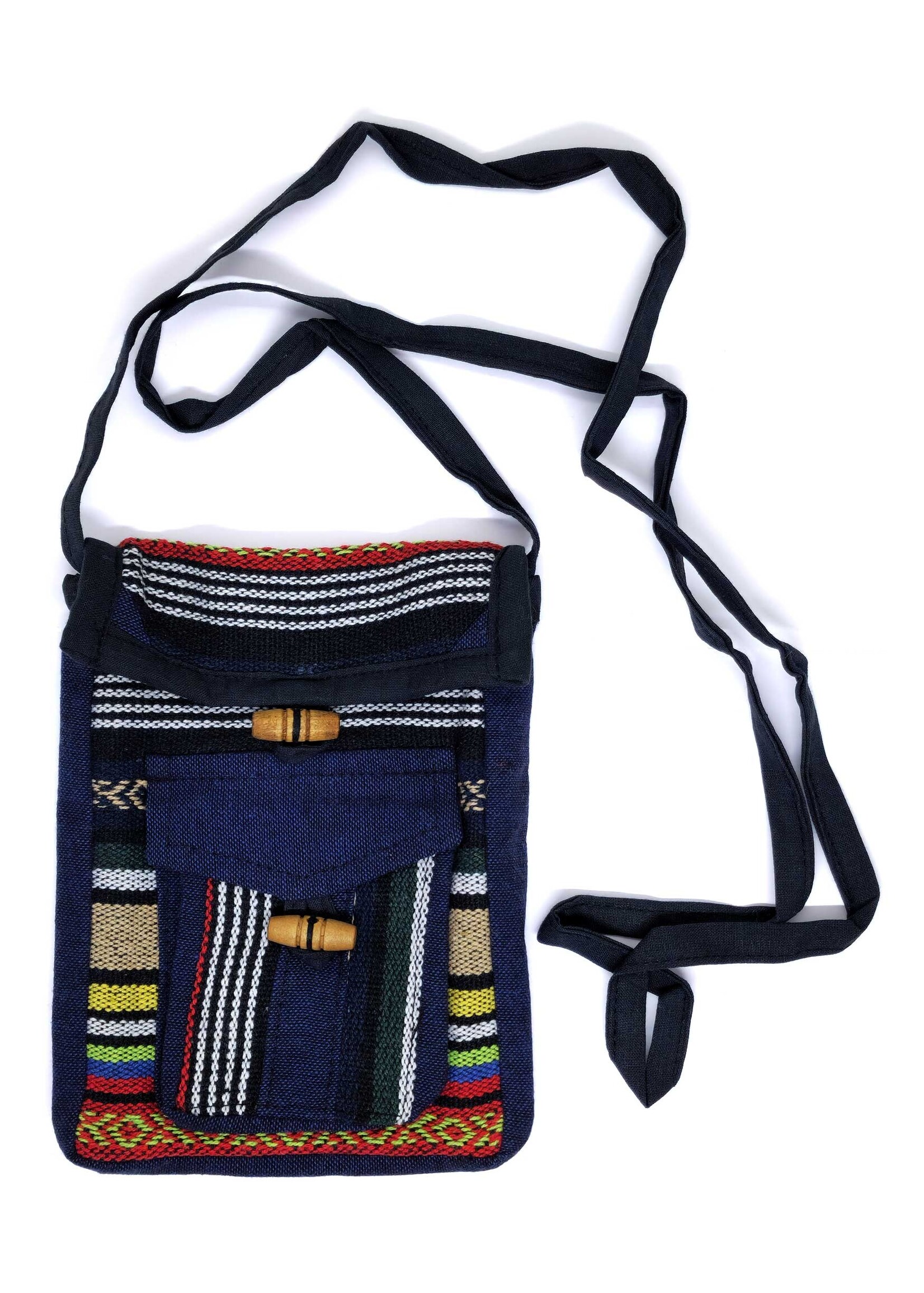 Petit sac à bandoulière tibétain, en coton tissé à la main, Ngonag