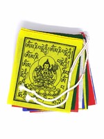 Mini bandiera di preghiera tibetana in cotone, Chenrezig, 7 x 8,5 cm, 75 cm