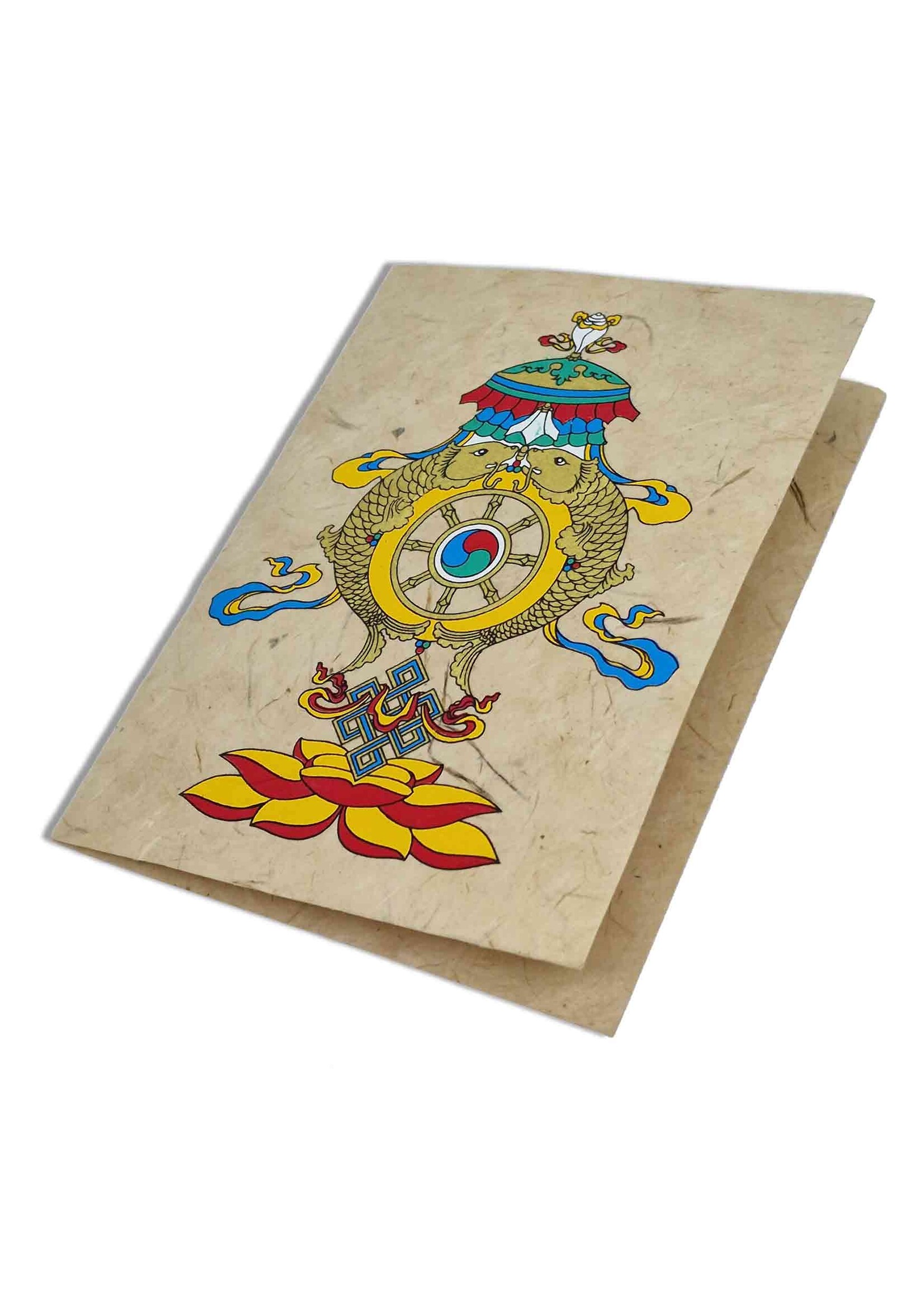 Tibetische Grusskarte "8 Glückssymbole"