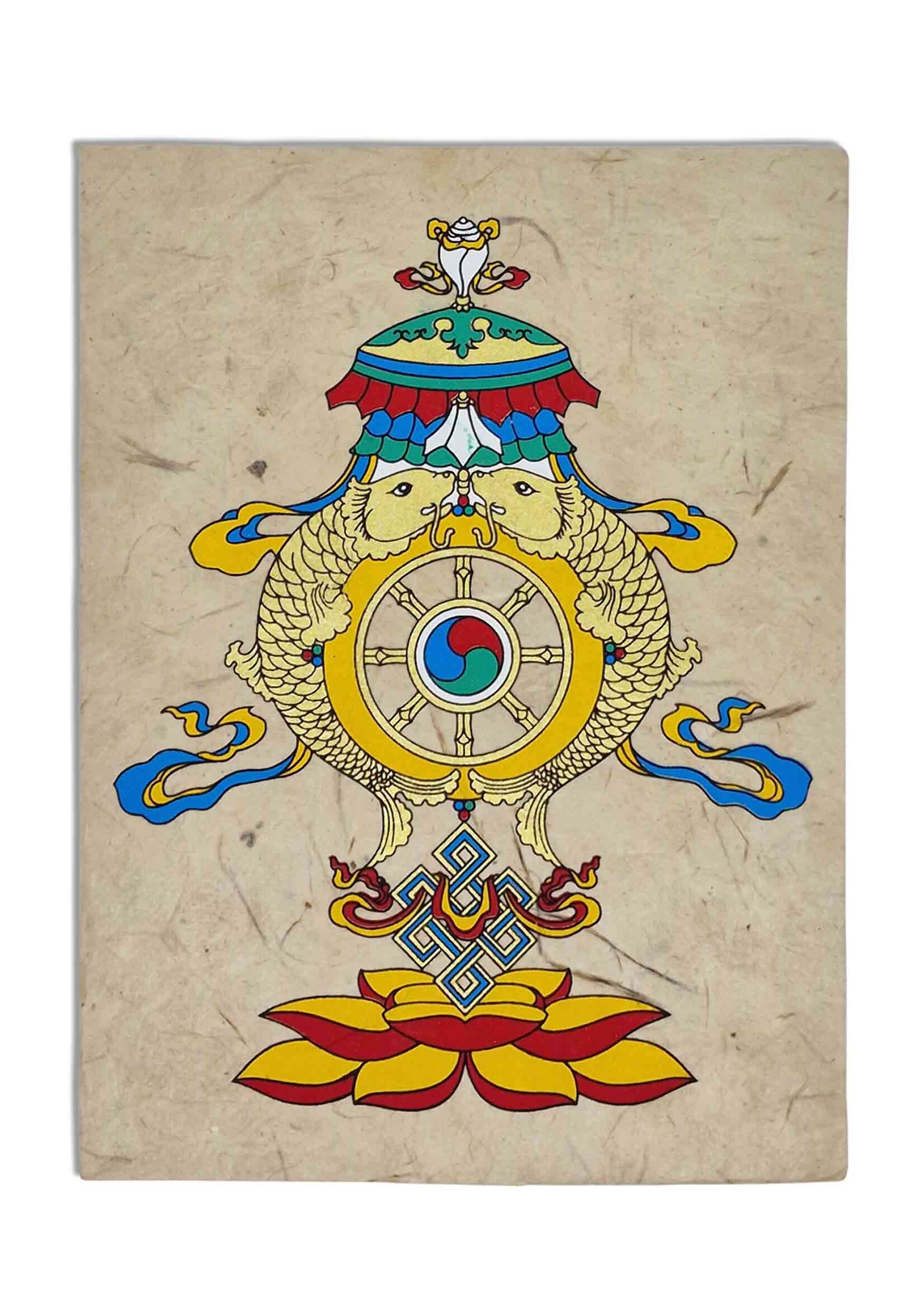Carte de vœux tibétaine "8 signes auspicieux"