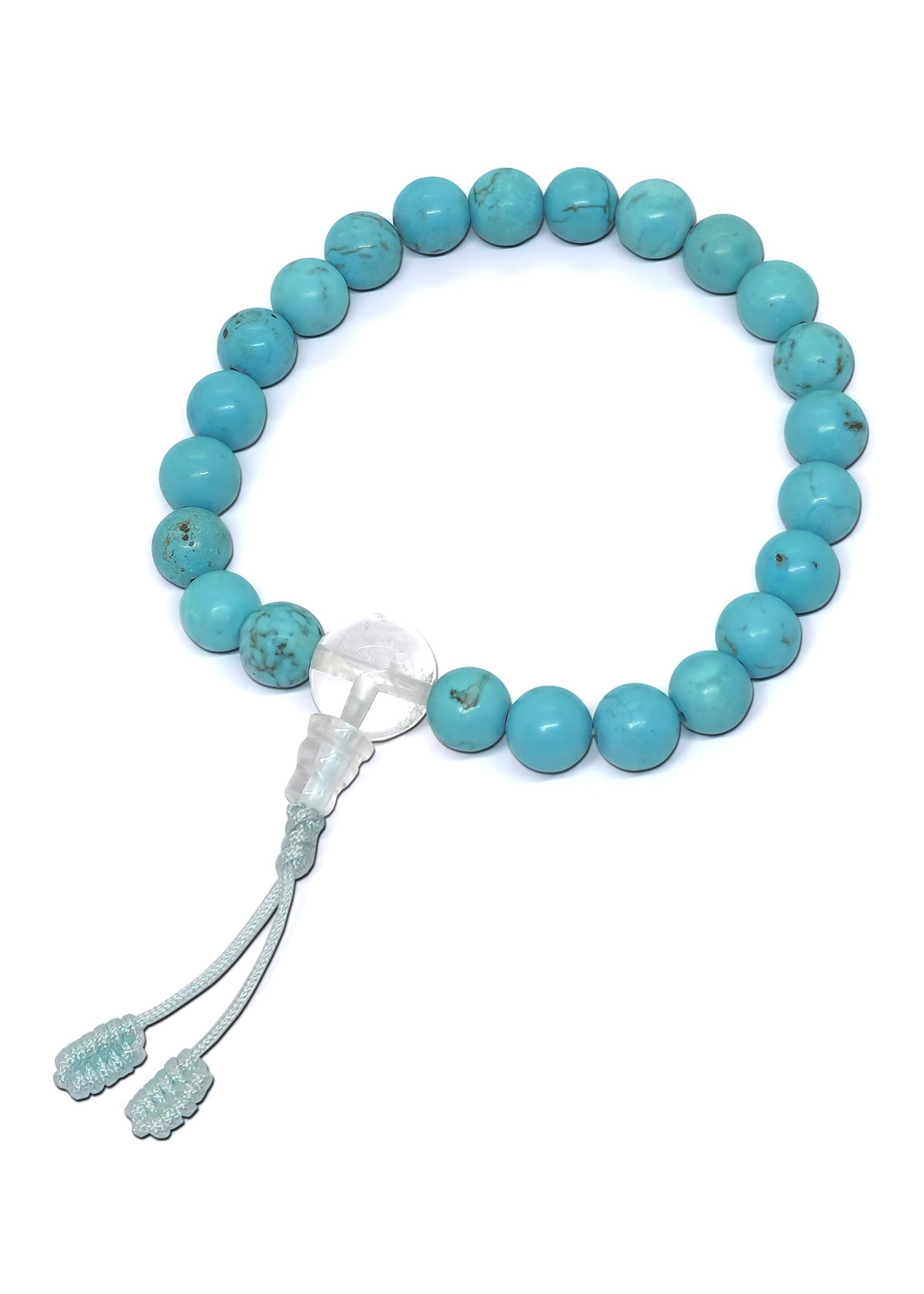 Bracelet-Mala tibétain turquoise, extensible