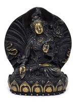 Handgefertigte tibetische Weisse Tara-Statue aus hochwertigem Messing, 14.5 cm