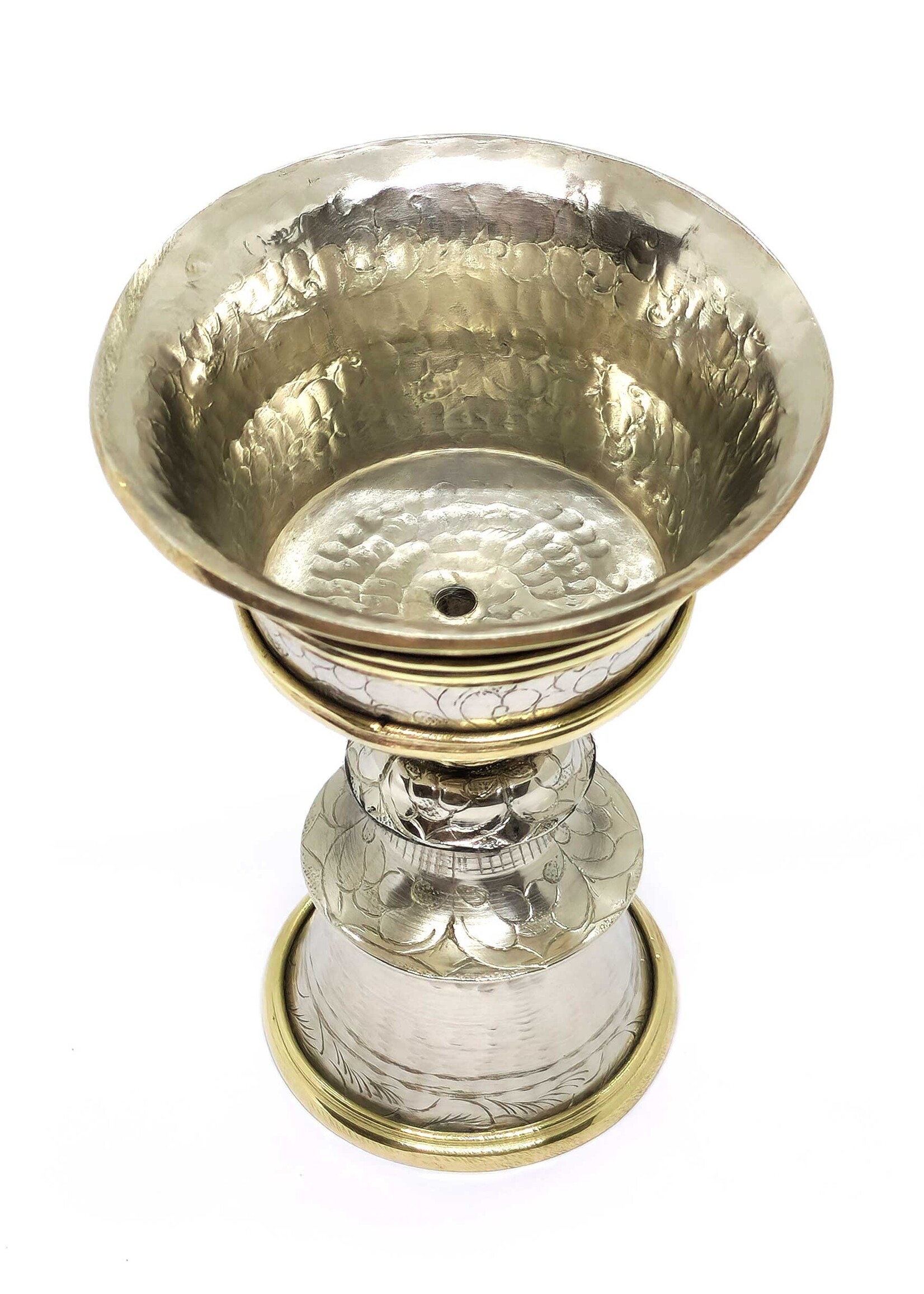 Tibetan Butter Lamp, Made of Brass, 11cm