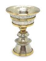 Tibetan Butter Lamp, Made of Brass, 11cm