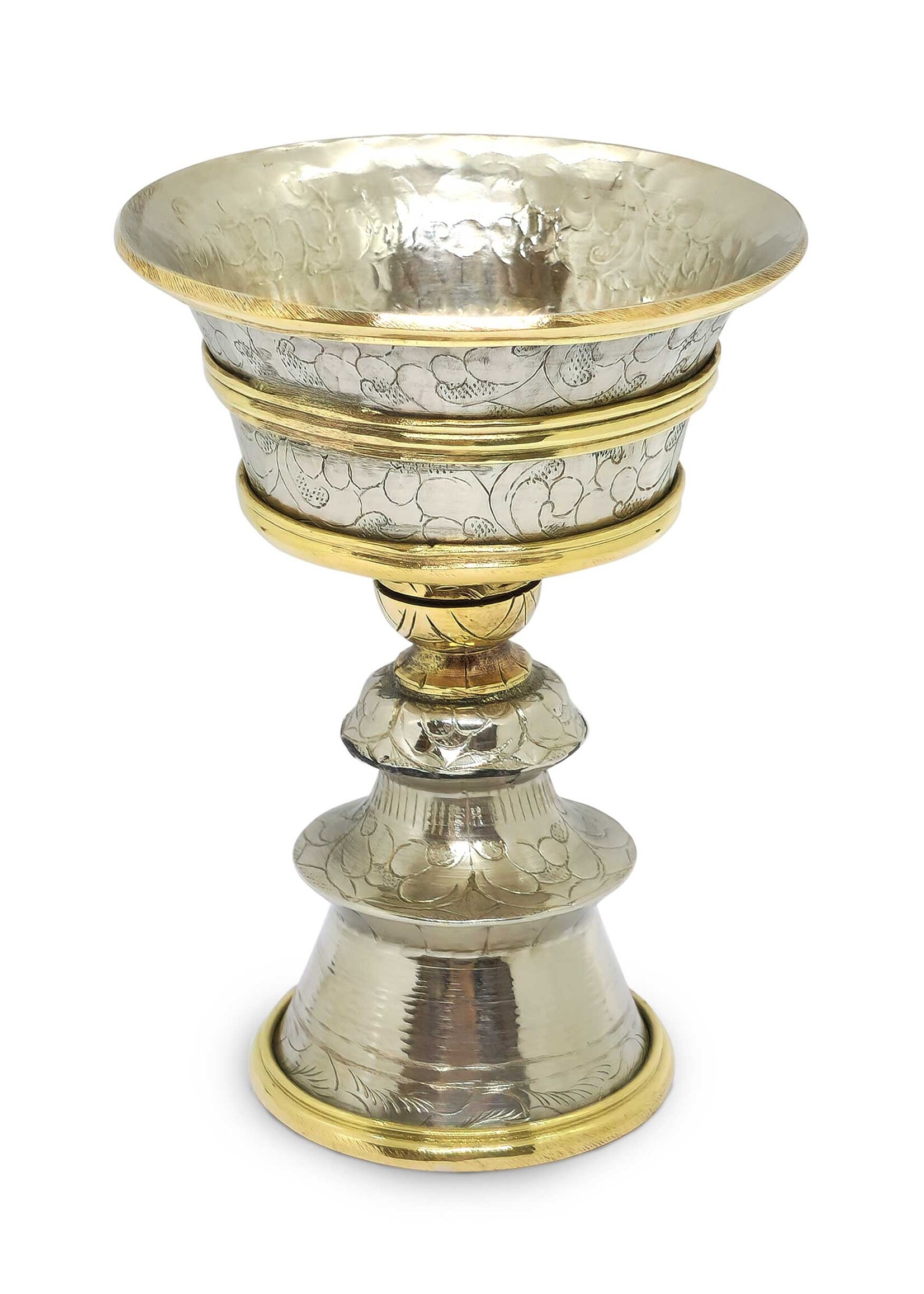 Tibetan Butter Lamp, Made of Brass, 11cm