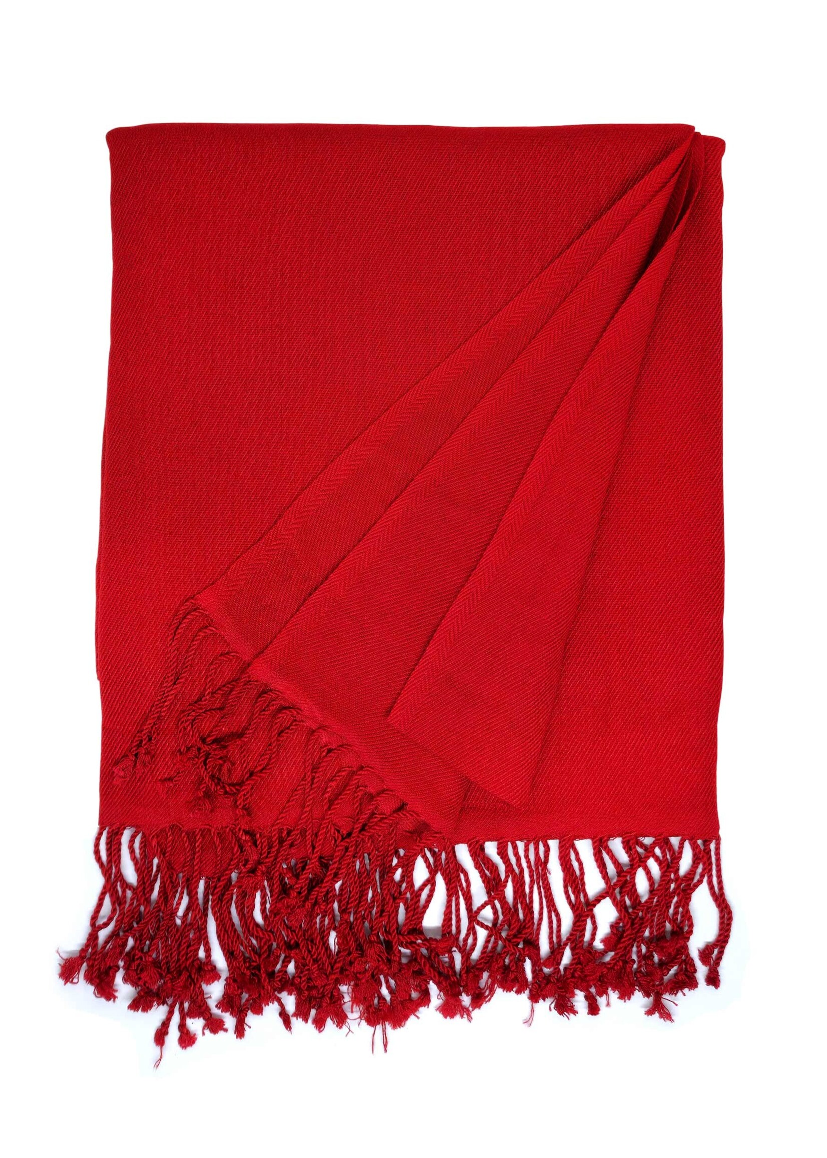 Tibetischer Schal Meditation, Pashmina-Seide, rot