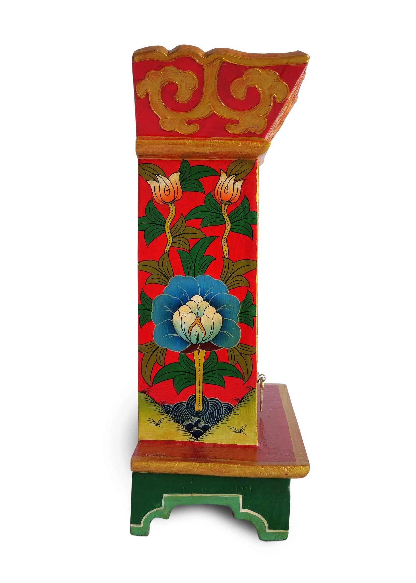 Handgefertigter tibetischer Altarschrein aus Himalaya-Holz