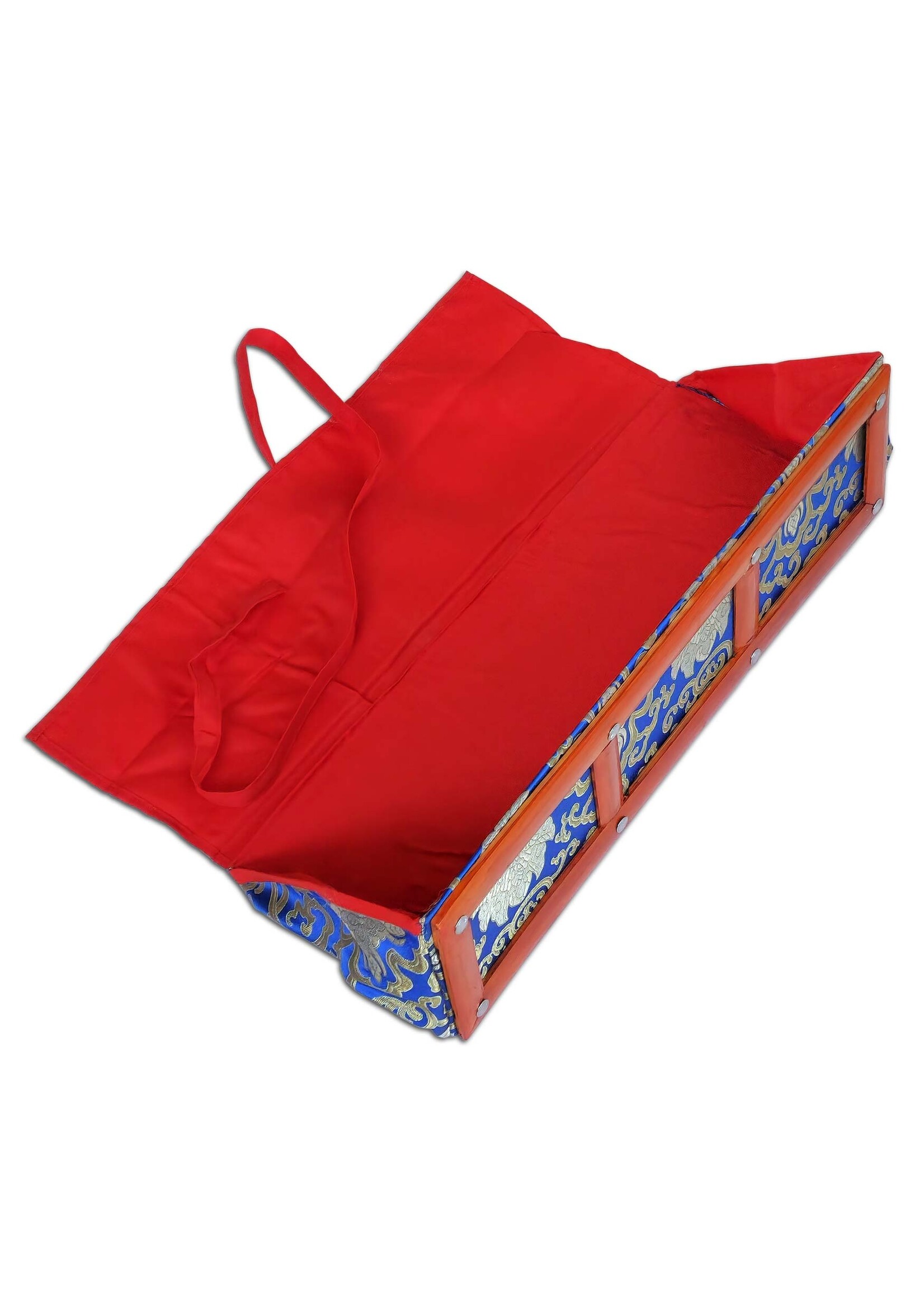 Pochette pour livre du dharma en brocart avec cadre en bambou
