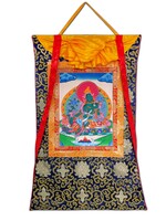 Thangka tibetano verde Tara 80 x 55 cm