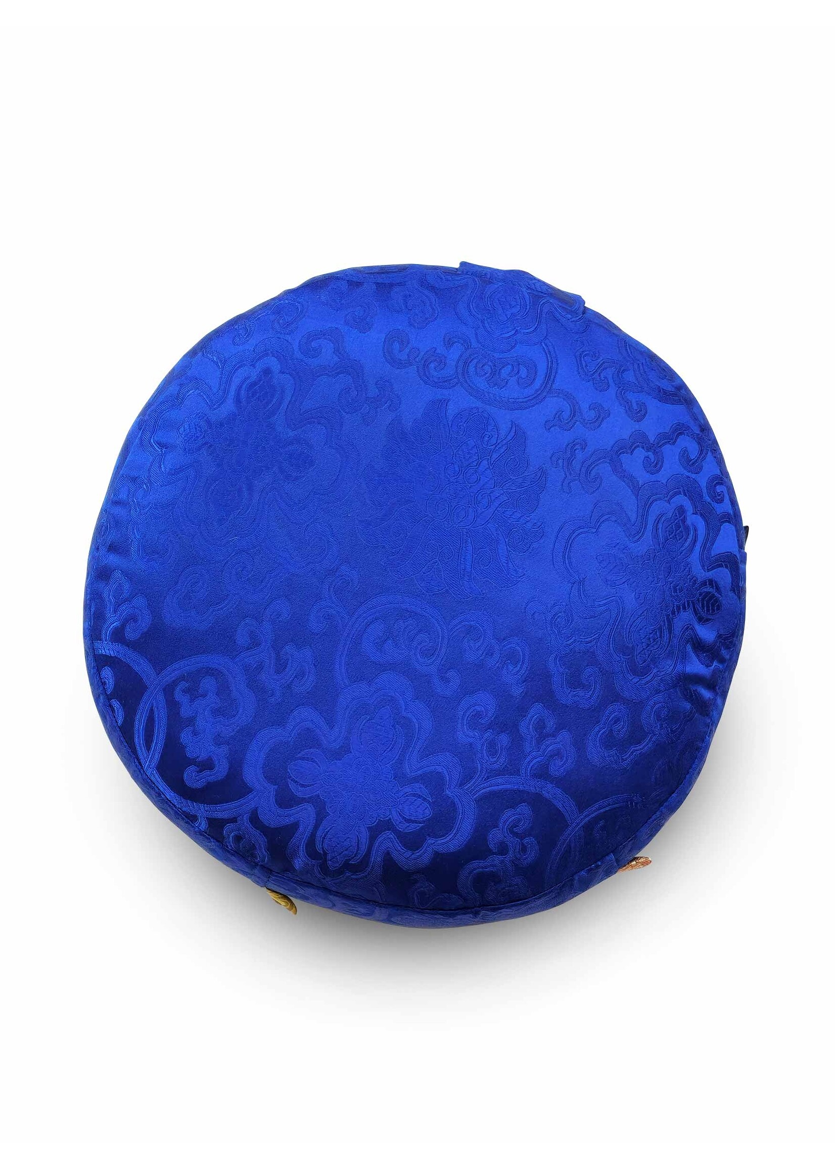 Tibetan Zafu Meditation Cushion, Made of Silk Brocade with Kapok Filling