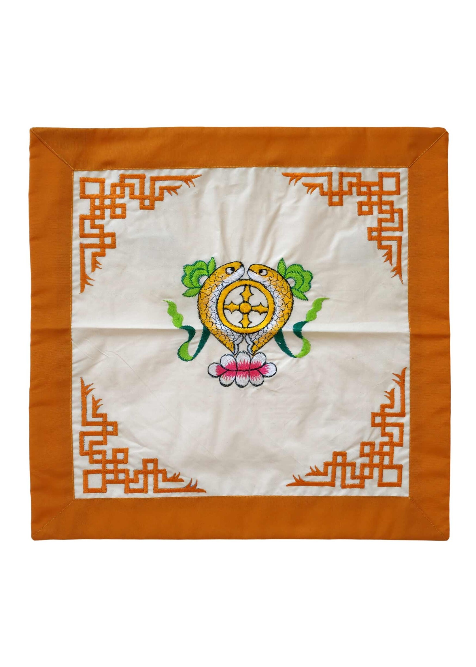 Tibetan Cushion Cover Golden Fish, Cotton