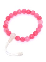 Bracciale Mala da polso in quarzo rosa, estensibile