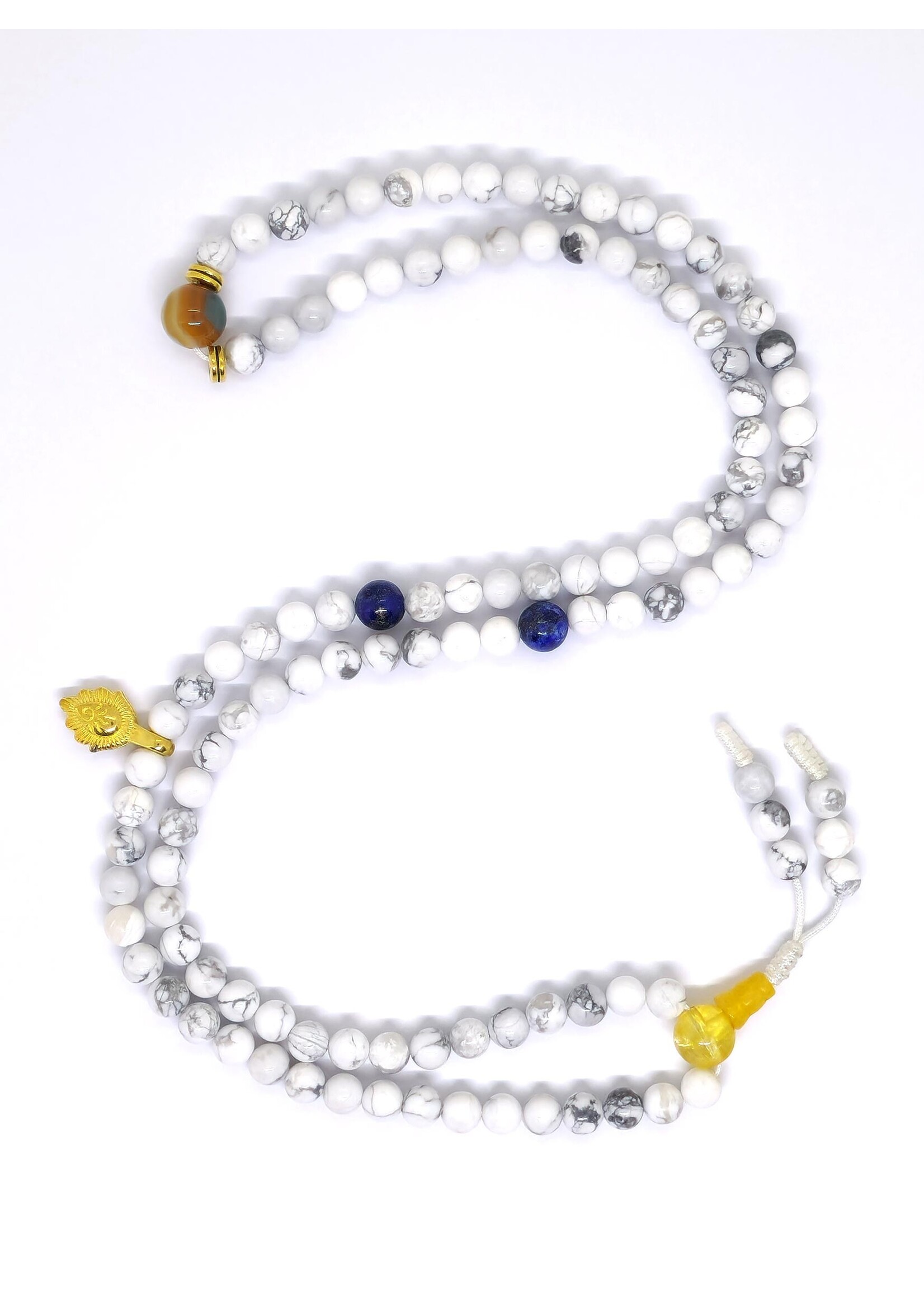 Perles de prière tibétaines Mala Howlite