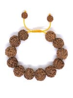 Mala Armband aus 5 Mukhi Rudraksha, gross, 16 mm, dunkel, verstellbar