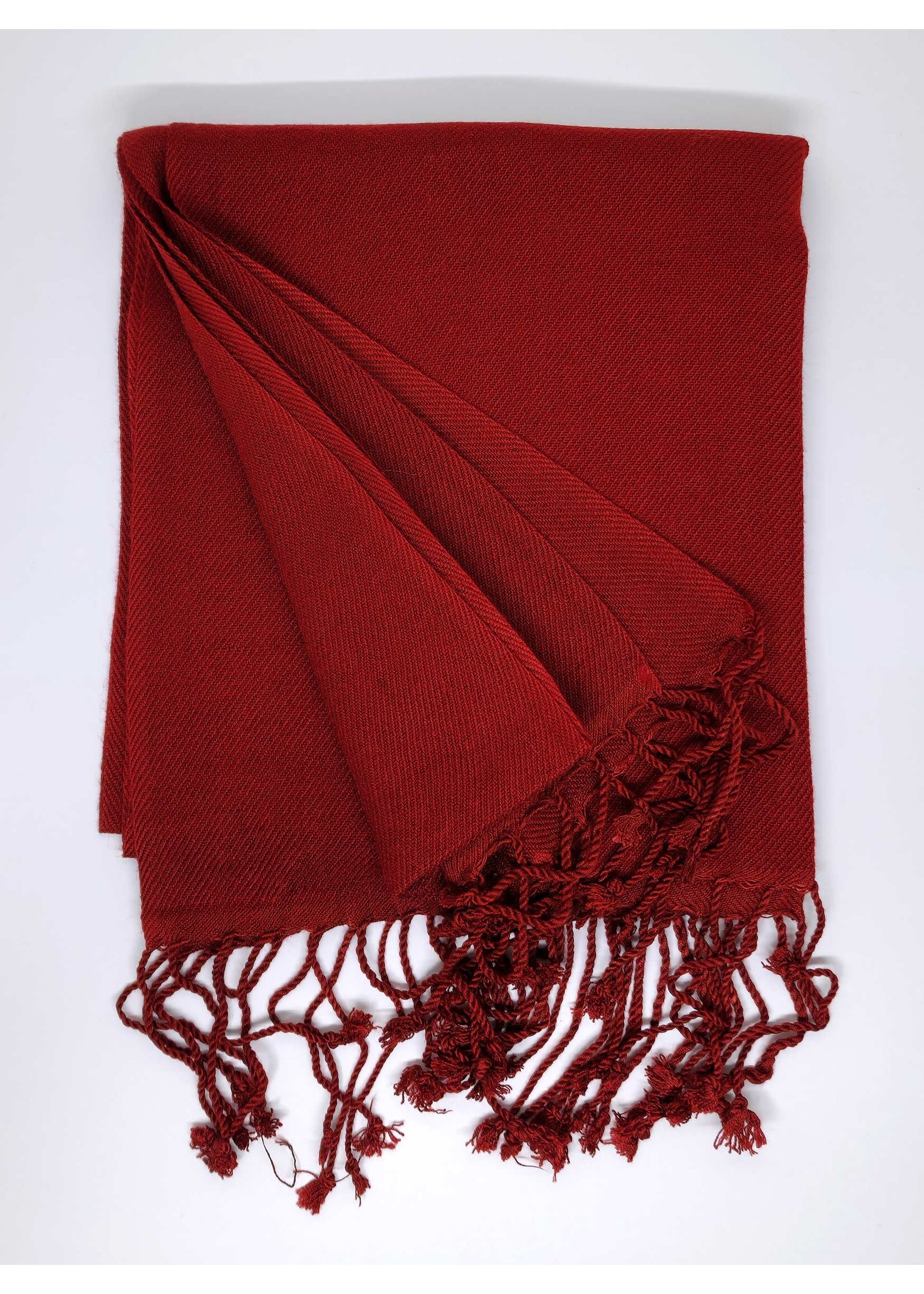 Kastanienbrauner tibetisches Halstuch, Mischung aus Pashmina und Seide, 30 x 150 cm